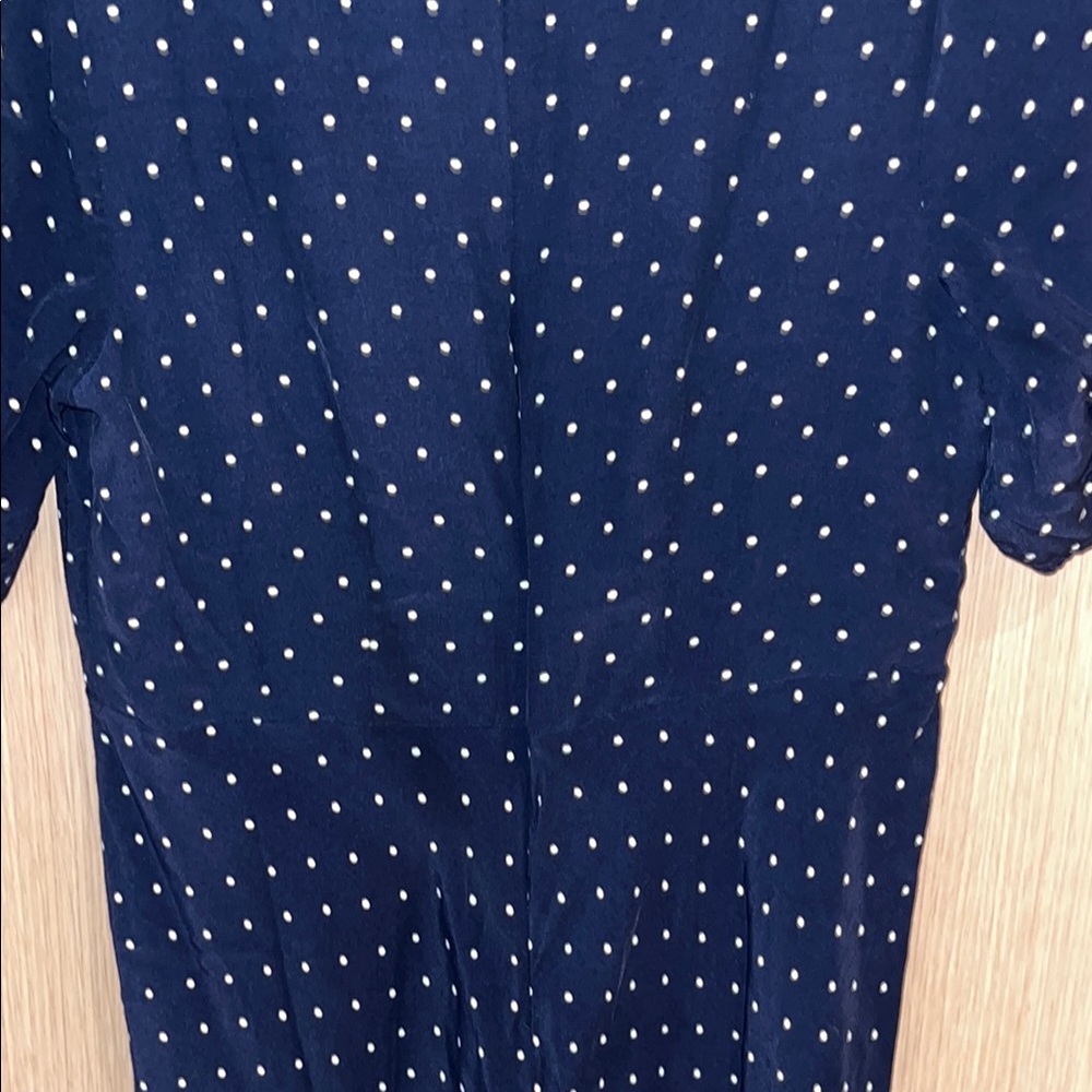 LOFT Blue Ruched Ruffled Midi Sundress - Picture 10 of 13